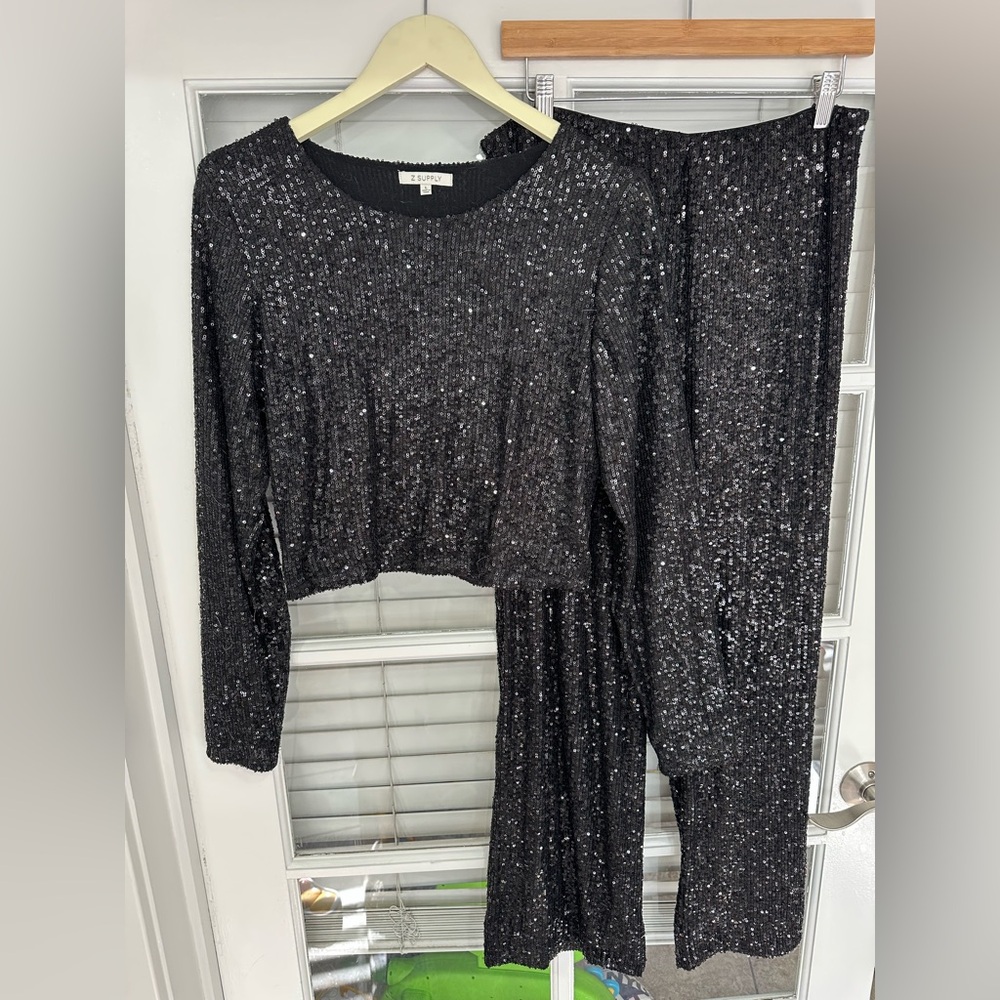 Zsupply Black Sequin Two-Piece Set